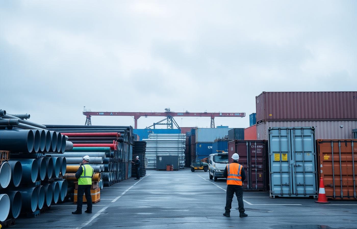 Industrial supply chain and logistics yard